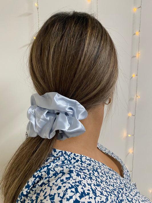 Soft blue scrunchie